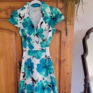 Size 4 retro style dress bold floral by Evan picone